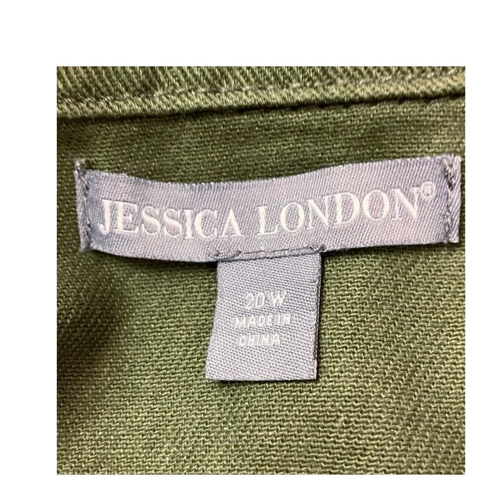 Jessica London Women's Olive Green Button-Up 100% Cotton Denim Jacket | Size 20W - Picture 6 of 8